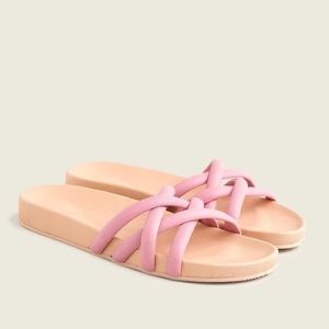 J.Crew Leather Pacific Cushy Sandals Pink